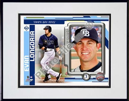 Evan Longoria 2010 Studio Plus Double Matted 8” x 10” Photograph in Black Anodized Aluminum Frame