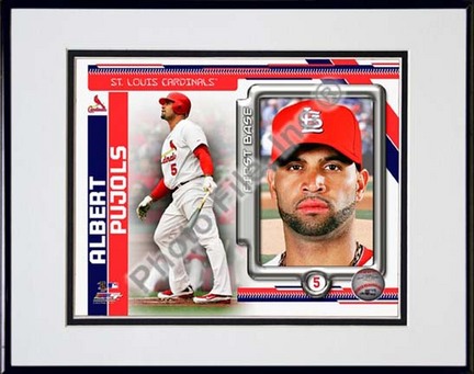 Albert Pujols 2010 "Studio Plus" Double Matted 8” x 10” Photograph in Black Anodized Aluminum Frame