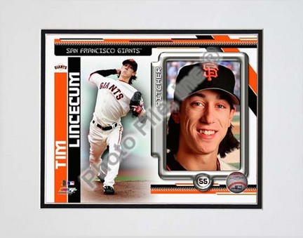 Tim Lincecum 2010 Studio Plus Double Matted 8” x 10” Photograph (Unframed)