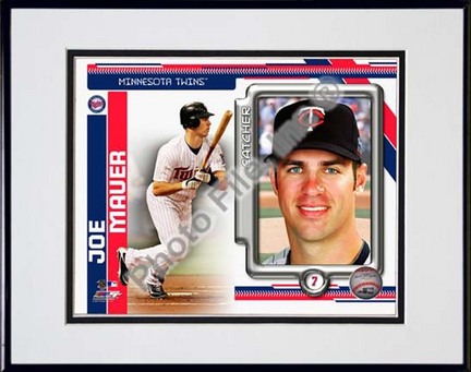 Joe Mauer 2010 Studio Plus Double Matted 8” x 10” Photograph in Black Anodized Aluminum Frame