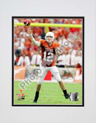 Colt McCoy Texas Longhorns 2007 Action Double Matted 8” x 10” Photograph (Unframed)