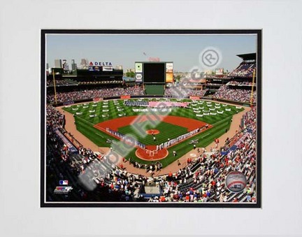 Turner Field 2010 Opening Day Double Matted 8” x 10” Photograph (Unframed)