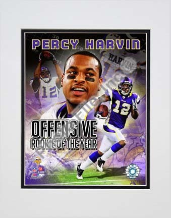 Percy Harvin Offensive Rookie Of The Year Composite Double Matted 8” x 10” Photograph (Unframed)