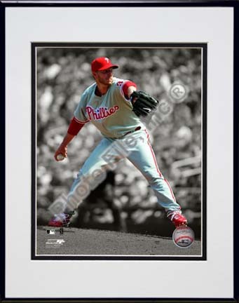 Roy Halladay 2010 Spotlight Action Double Matted 8” x 10” Photograph in Black Anodized Aluminum Frame