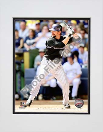 Todd Helton 2010 Action "Stance" Double Matted 8” x 10” Photograph (Unframed)