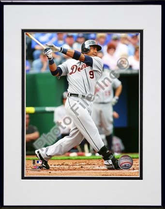 Carlos Guillen 2010 Action Double Matted 8” x 10” Photograph in Black Anodized Aluminum Frame