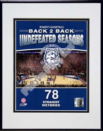 Connecticut Huskies Women's Basketball 2010 "Back to Back Undefeated Seasons" Double Matted 8” x 10” Photo