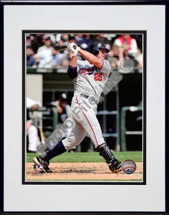 Jim Thome 2010 Action "Away Jersey" Double Matted 8” x 10” Photograph in Black Anodized Aluminum Frame