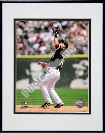 Gordon Beckham 2010 Fielding Action Double Matted 8” x 10” Photograph in Black Anodized Aluminum Frame