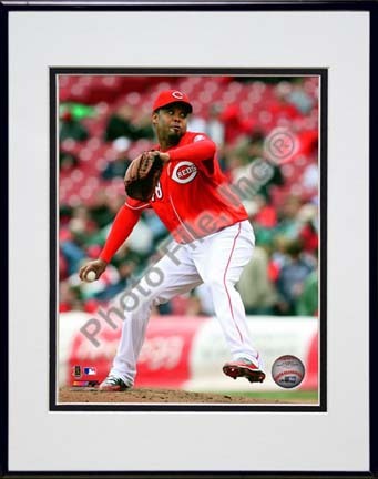 Francisco Cordero 2010 Action "Pitch" Double Matted 8” x 10” Photograph in Black Anodized Aluminum Frame