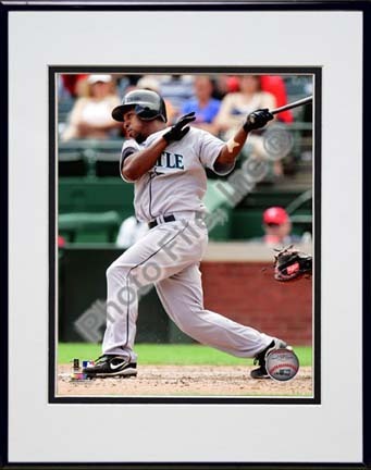 Chone Figgins 2010 Batting Action Double Matted 8” x 10” Photograph in Black Anodized Aluminum Frame