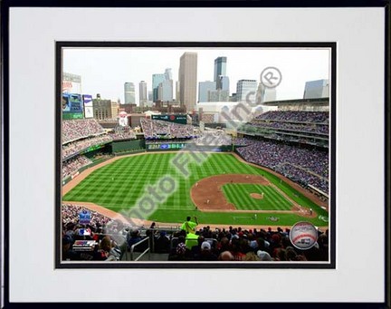 Target Field 2010 Interior Double Matted 8” x 10” Photograph in Black Anodized Aluminum Frame