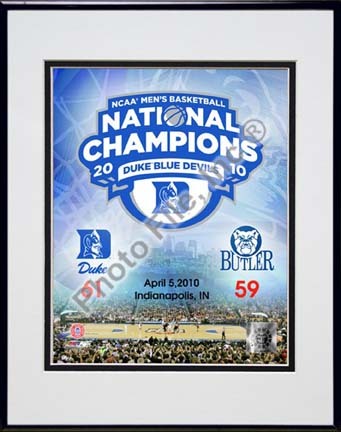Duke Blue Devils 2010 "NCAA Final 4 Champions Composite" Double Matted 8” x 10” Photograph in Black Anodiz