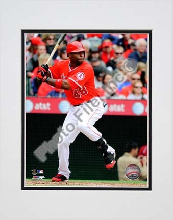 Torii Hunter 2010 Action "Alternate Jersey" Double Matted 8” x 10” Photograph (Unframed)