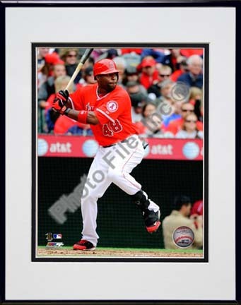 Torii Hunter 2010 Action "Alternate Jersey" Double Matted 8” x 10” Photograph in Black Anodized Aluminum F
