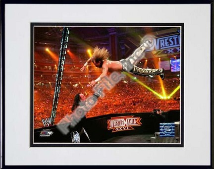 Shawn Michaels Wrestlemania 26 Action "Dive" Double Matted 8” x 10” Photograph in Black Anodized Aluminum 