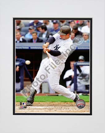 Jorge Posada 2010 Action "Swing" Double Matted 8” x 10” Photograph (Unframed)