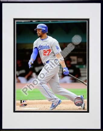 Matt Kemp 2010 Action "Away Jersey" Double Matted 8” x 10” Photograph in Black Anodized Aluminum Frame