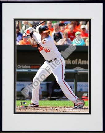 Adam Jones 2010 Action "At Bat" Double Matted 8” x 10” Photograph in Black Anodized Aluminum Frame