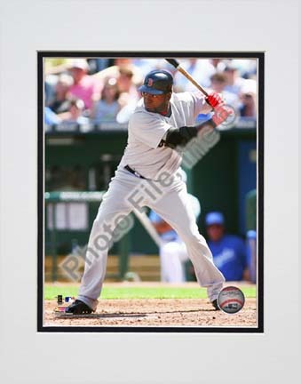 David Ortiz 2010 Action "Away Jersey" Double Matted 8” x 10” Photograph (Unframed)
