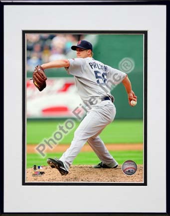 Jonathan Papelbon 2010 Action  "Pitch Front View" Double Matted 8” x 10” Photograph in Black Anodized Alum