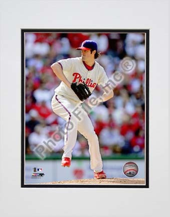 Cole Hamels 2010 Action "Side View" Double Matted 8” x 10” Photograph (Unframed)