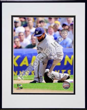 Prince Fielder 2010 Action "Pick" Double Matted 8” x 10” Photograph in Black Anodized Aluminum Frame