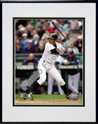 Ichiro Suzuki 2010 Action "Stance" Double Matted 8” x 10” Photograph in Black Anodized Aluminum Frame