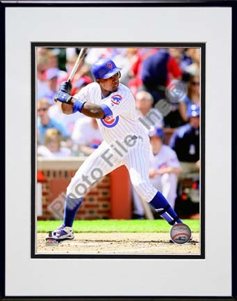 Alfonso Soriano 2010 Action "At Bat" Double Matted 8” x 10” Photograph in Black Anodized Aluminum Frame