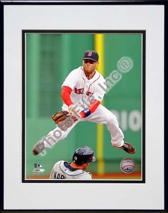 Dustin Pedroia 2010 Action "Double Play" Double Matted 8” x 10” Photograph in Black Anodized Aluminum Fram