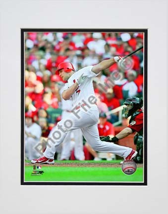 Matt Holliday 2010 Action "Follow Through" Double Matted 8” x 10” Photograph (Unframed)