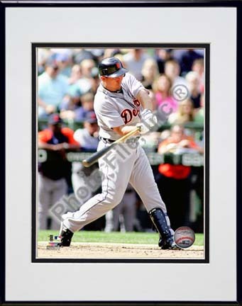 Magglio Ordonez 2010 Action "Swing" Double Matted 8” x 10” Photograph in Black Anodized Aluminum Frame