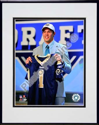 Sam Bradford 2010 # 1 Draft Pick Double Matted 8” x 10” Photograph in Black Anodized Aluminum Frame
