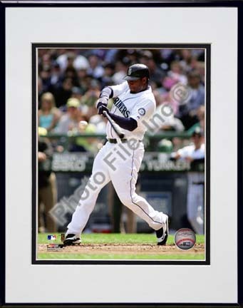 Ken Griffey Jr. 2010 Action "Swing" Double Matted 8” x 10” Photograph in Black Anodized Aluminum Frame