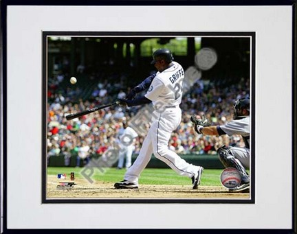 Ken Griffey Jr. 2010 Action "Connect" Double Matted 8” x 10” Photograph in Black Anodized Aluminum Frame