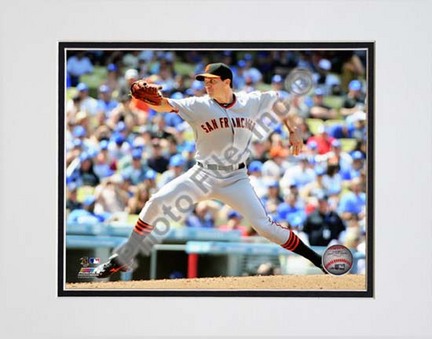 Barry Zito 2010 Action "Pitching" Double Matted 8” x 10” Photograph (Unframed)