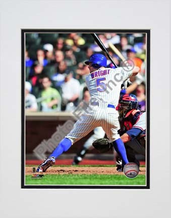 David Wright 2010 Action "Back View Stance" Double Matted 8” x 10” Photograph (Unframed)