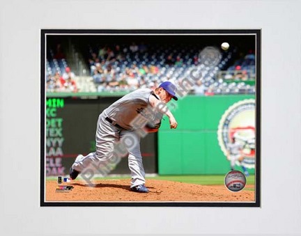 Chad Billingsley 2010 Pitching Action Double Matted 8” x 10” Photograph (Unframed)