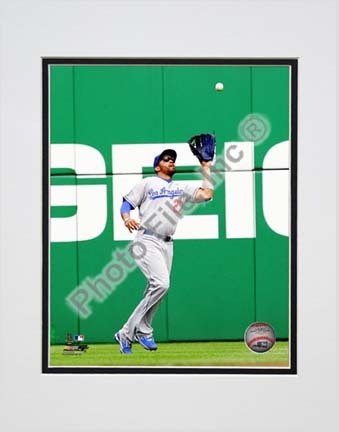 Matt Kemp 2010 Action "Catch" Double Matted 8” x 10” Photograph (Unframed)