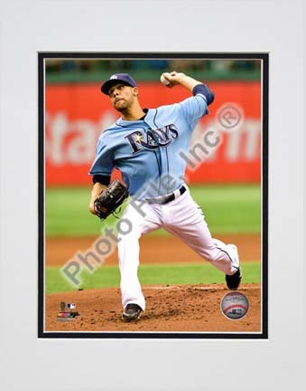 David Price 2010 Pitching Action Double Matted 8” x 10” Photograph (Unframed)