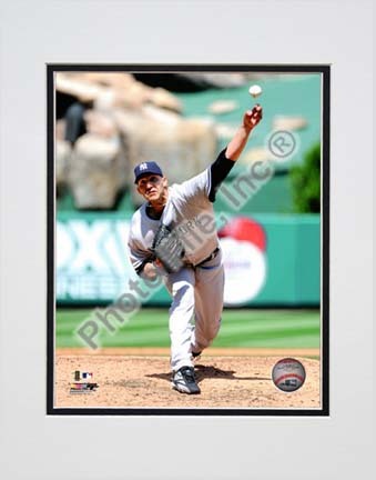 Andy Pettitte 2010 Pitching Action "On the Mound" Double Matted 8” x 10” Photograph (Unframed)