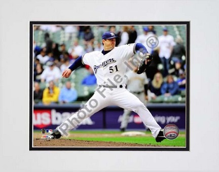 Trevor Hoffman 2010 Pitching Action "Pitch Side View" Double Matted 8” x 10” Photograph (Unframed)