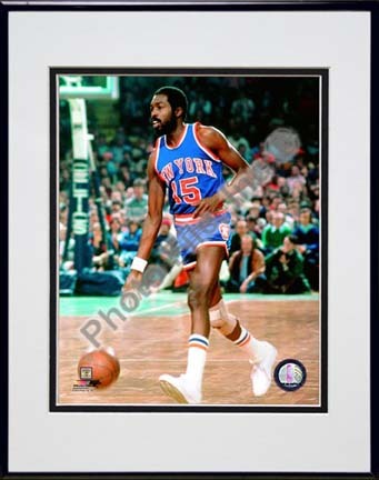 Earl Monroe 1979 Action Double Matted 8” x 10” Photograph in Black Anodized Aluminum Frame