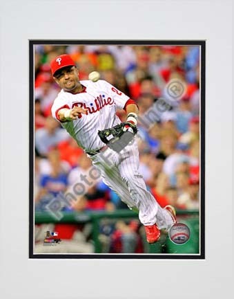 Placido Polanco 2010 Action "Throw" Double Matted 8” x 10” Photograph (Unframed)