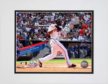 Jason Heyward 1st MLB Home Run with Overlay Double Matted 8” x 10” Photograph (Unframed)