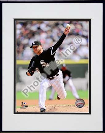 Mark Buehrle 2010 Action Double Matted 8” x 10” Photograph in Black Anodized Aluminum Frame