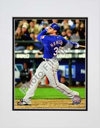 Josh Hamilton 2010 Action "Away Jersey" Double Matted 8” x 10” Photograph (Unframed)