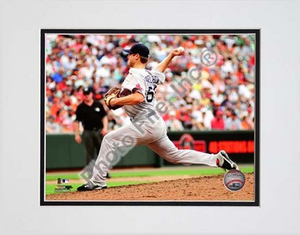 Jonathan Papelbon 2010 Action "Pitch Side View" Double Matted 8” x 10” Photograph (Unframed)