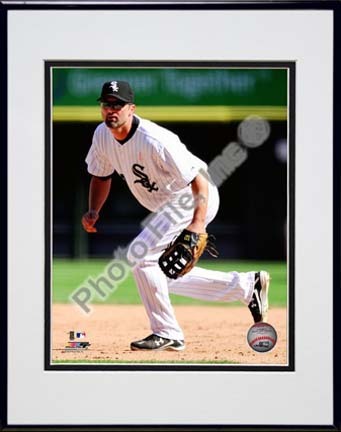 Paul Konerko 2010 Action "Field" Double Matted 8” x 10” Photograph in Black Anodized Aluminum Frame