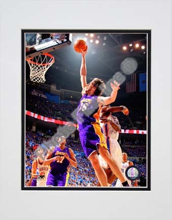Pau Gasol 2009 - 2010 Playoff Action "Away Jersey" Double Matted 8â€ x 10â€ Photograph (Unframed)